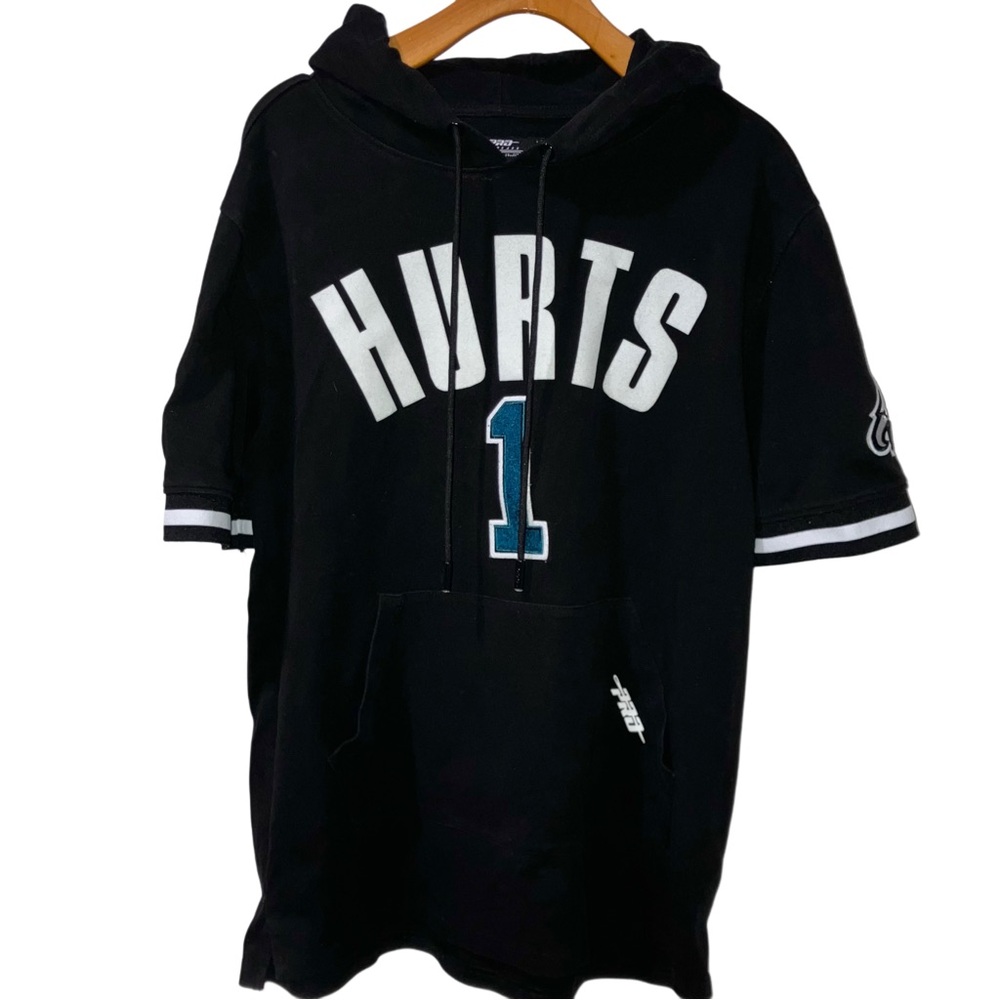 Pro Standard Philadelphia Eagles Short Sleeve Hoodie Jalen Hurts Men's Size L - Picture 3 of 8